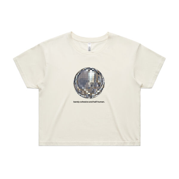 Disco Thoughts Womens Cropped Tee Thumbnail